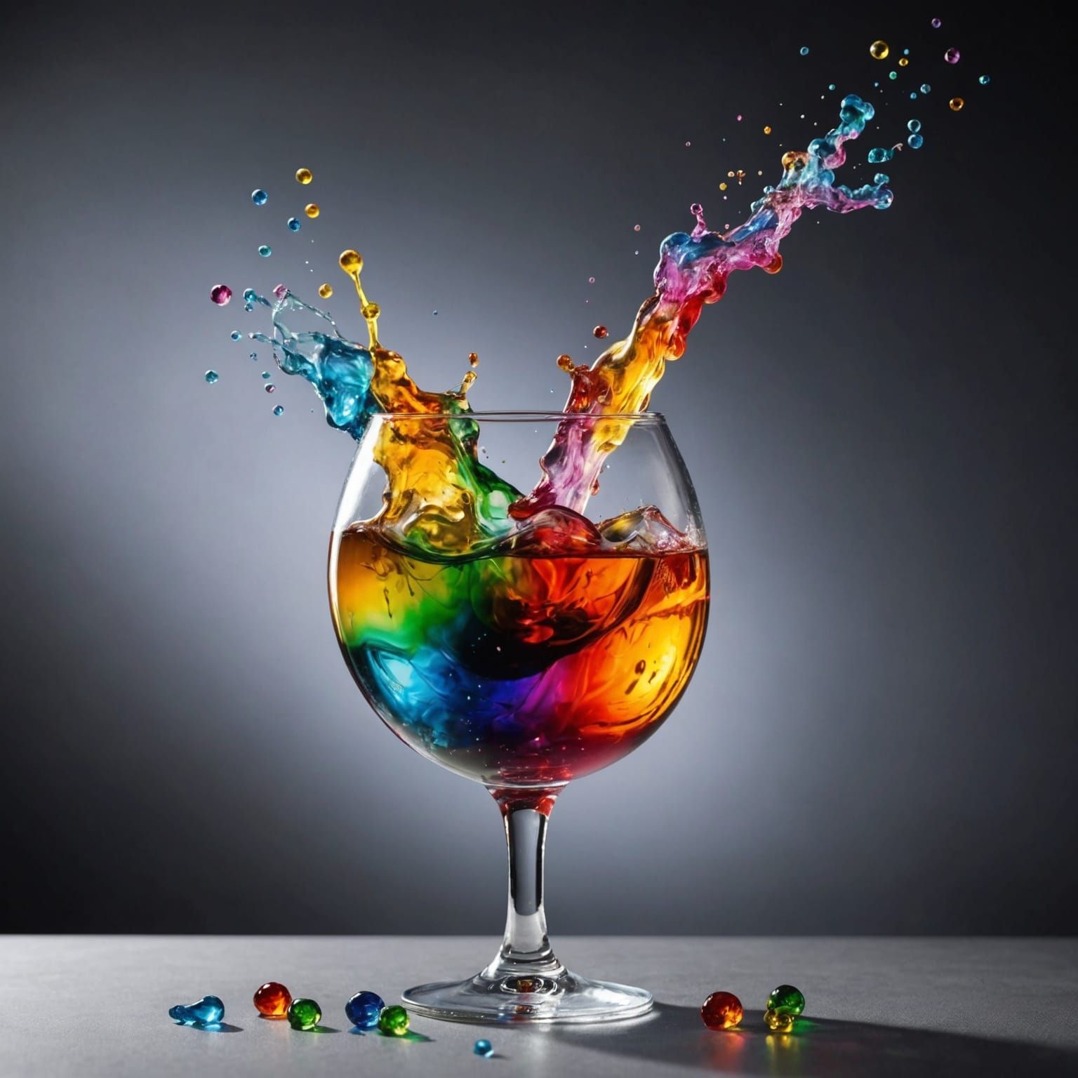 Cocktail Bomb Filled with Boiling Spirits Falling