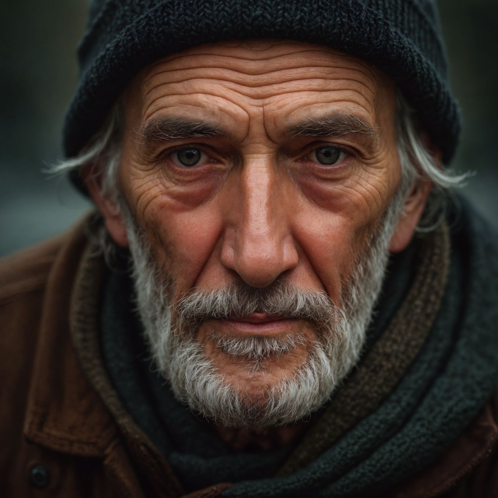 Weathered Fisherman Portrait in Ambient Light