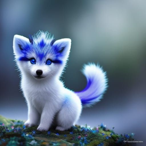 Adorable Frost Fox in Sparkling Macro Portrait