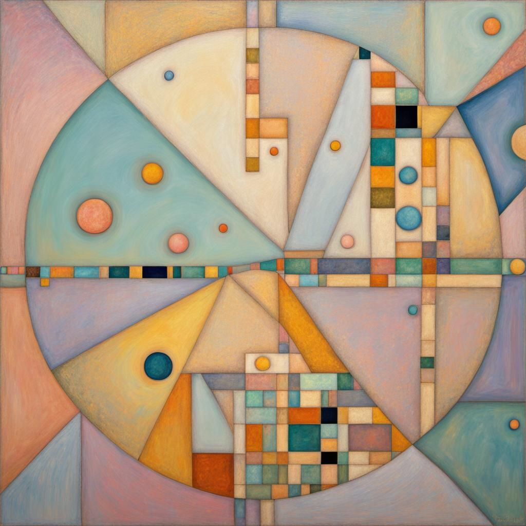 Abstract art, harmonious pastels, geometric art