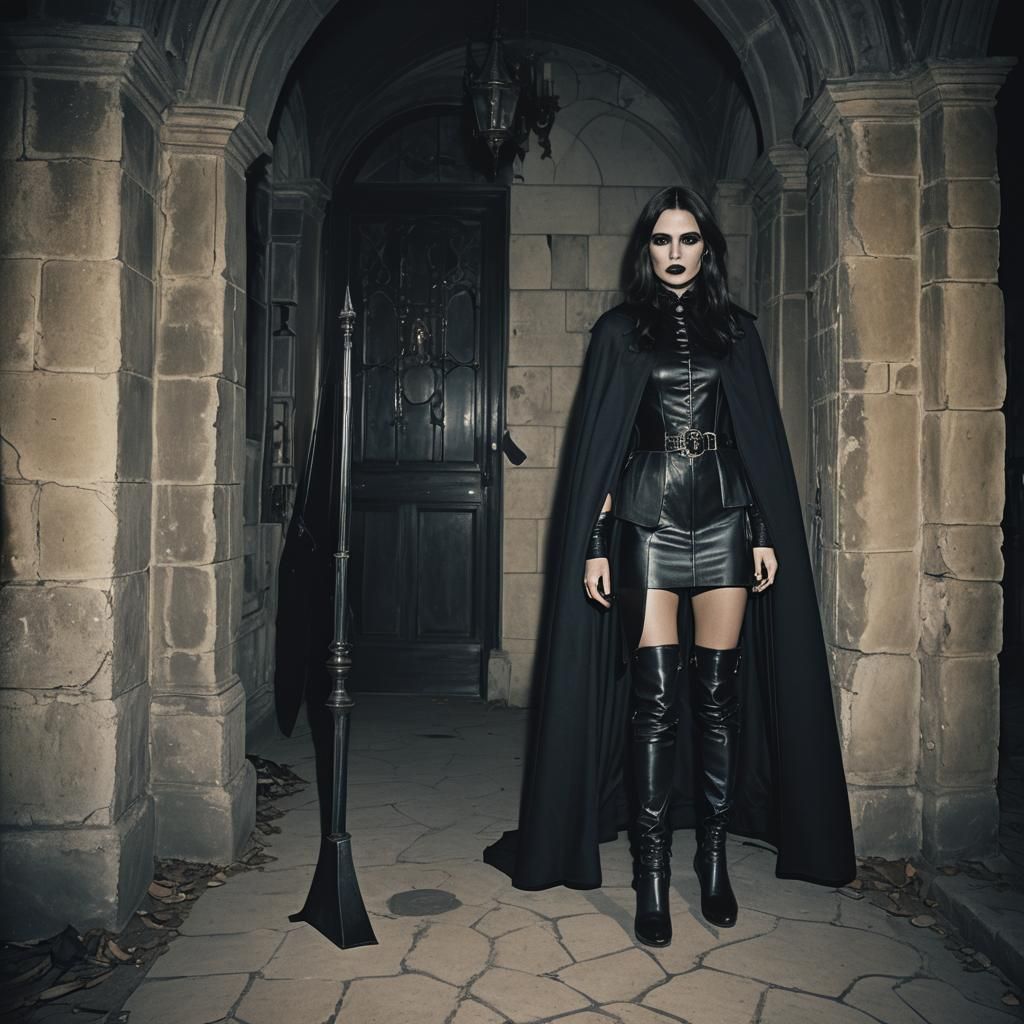 Gothic Wizard at Haunted House: Cinematic Film Still