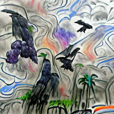 Jungle Meets Metropolis: Post-Romantic Acrylic Painting