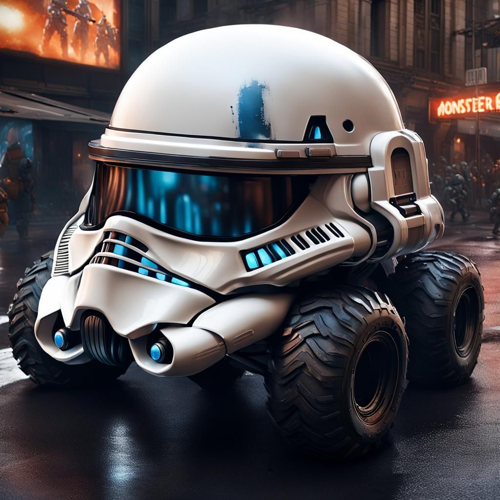 Stormtrooper Monster Truck on City Street