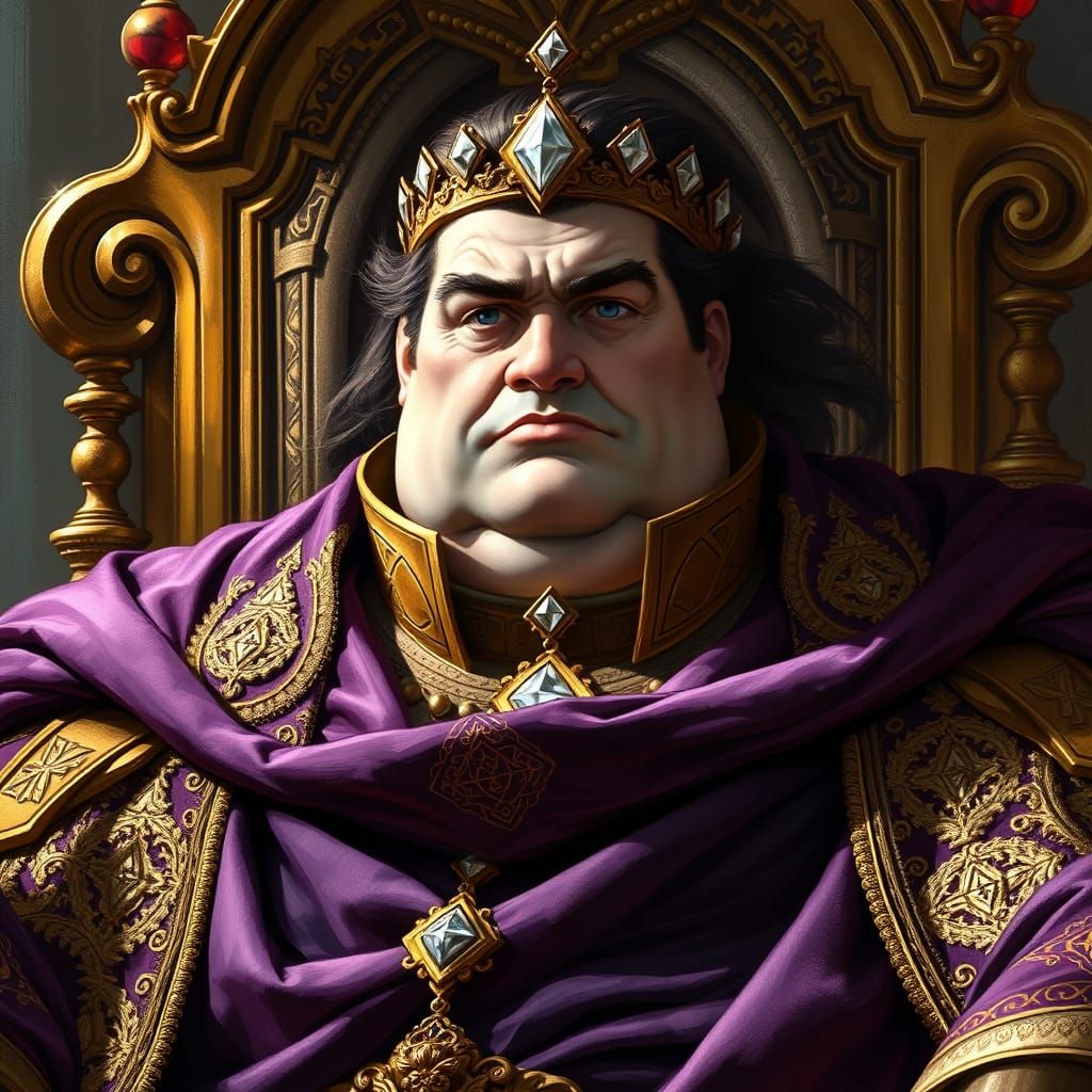 Regal Heir on Gilded Throne in Opulent Style