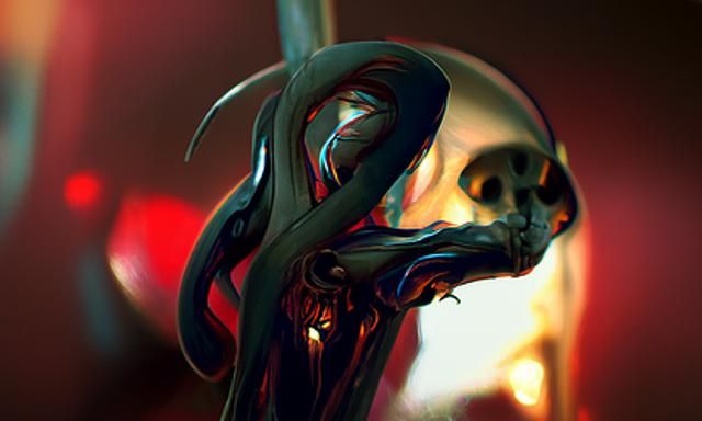 Nightmarish Skull Spawn of Unholy Magic in Digital Art