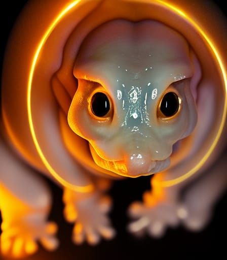 Horrific Pale Cave Salamander: Hyperrealistic Close-Up