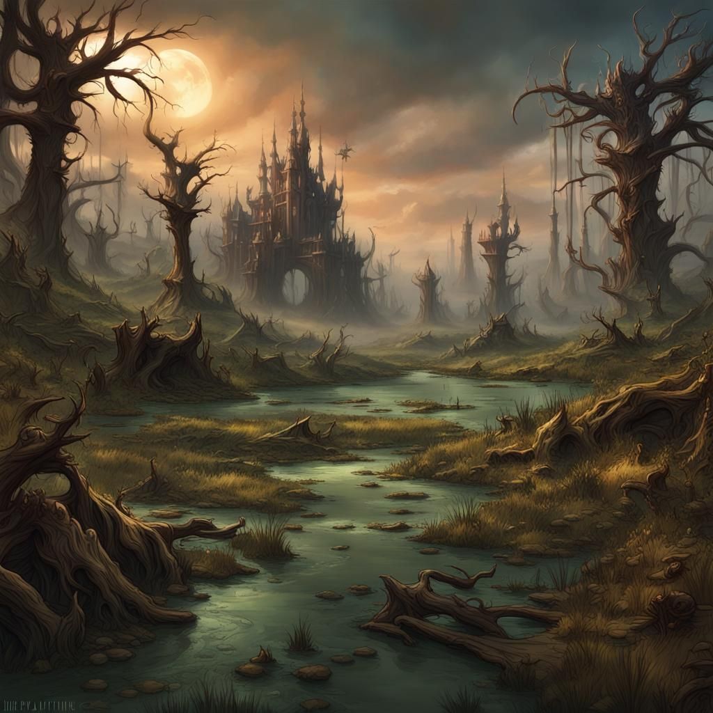 Pestilence Marsh: Noxious Wasteland in Detailed Matte Painti...