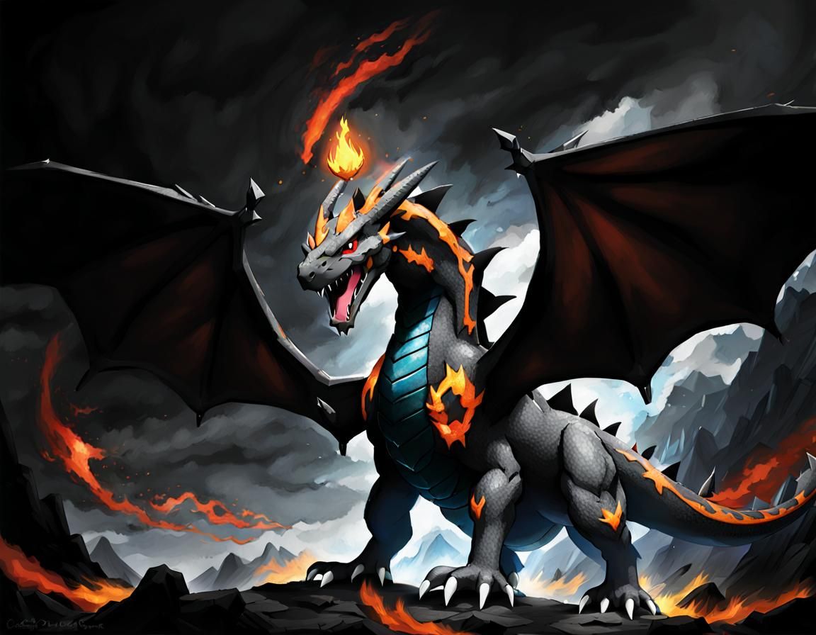 Fiery Charizard Pokemon Illustration