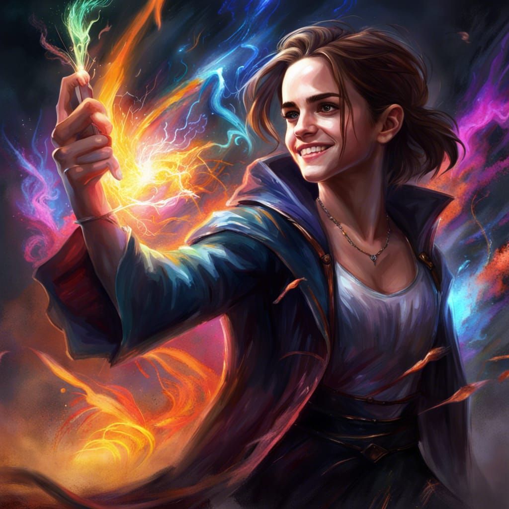 Sorceress in Magic Combat: Hyperrealistic Dark Art