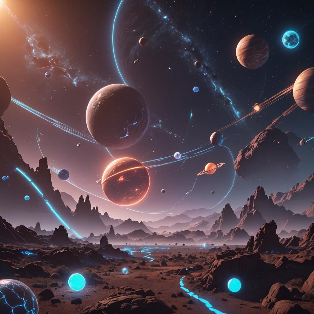 The Internet: Neon Glow in Starry Night Sky