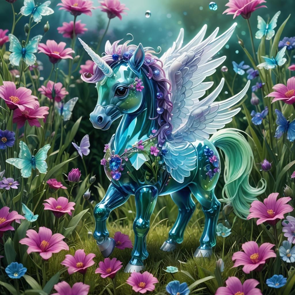 Dreamy Chibi Pegasus in Surreal X-Ray Style