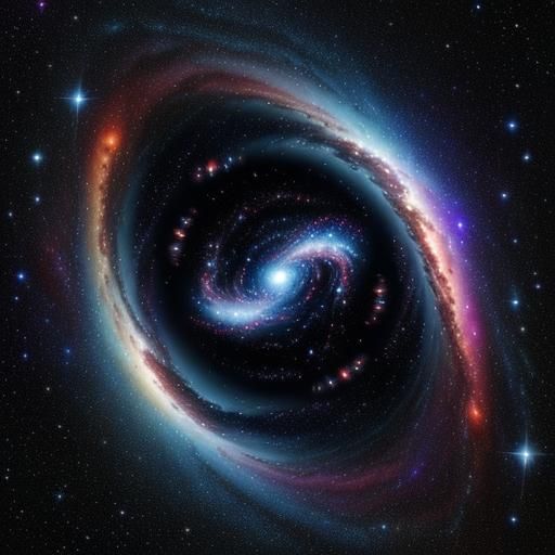 Vibrant Galaxy Core Starfall in Sci-Fi Style