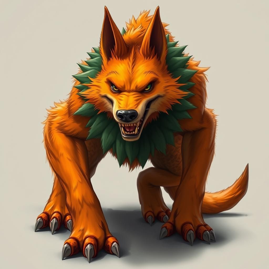 Orange Furry Creature with Pointed Mouth