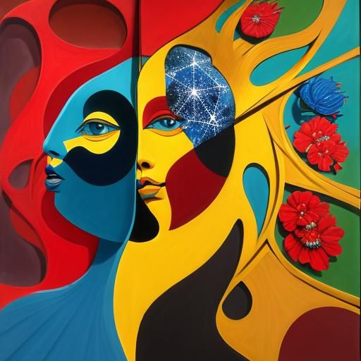 Kaleidoscopic Fractal Mandala in Surrealist Style