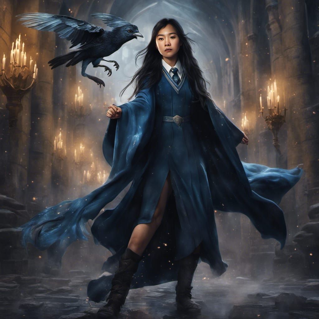 Cho Chang Patronus in Ravenclaw Uniform: Digital Art
