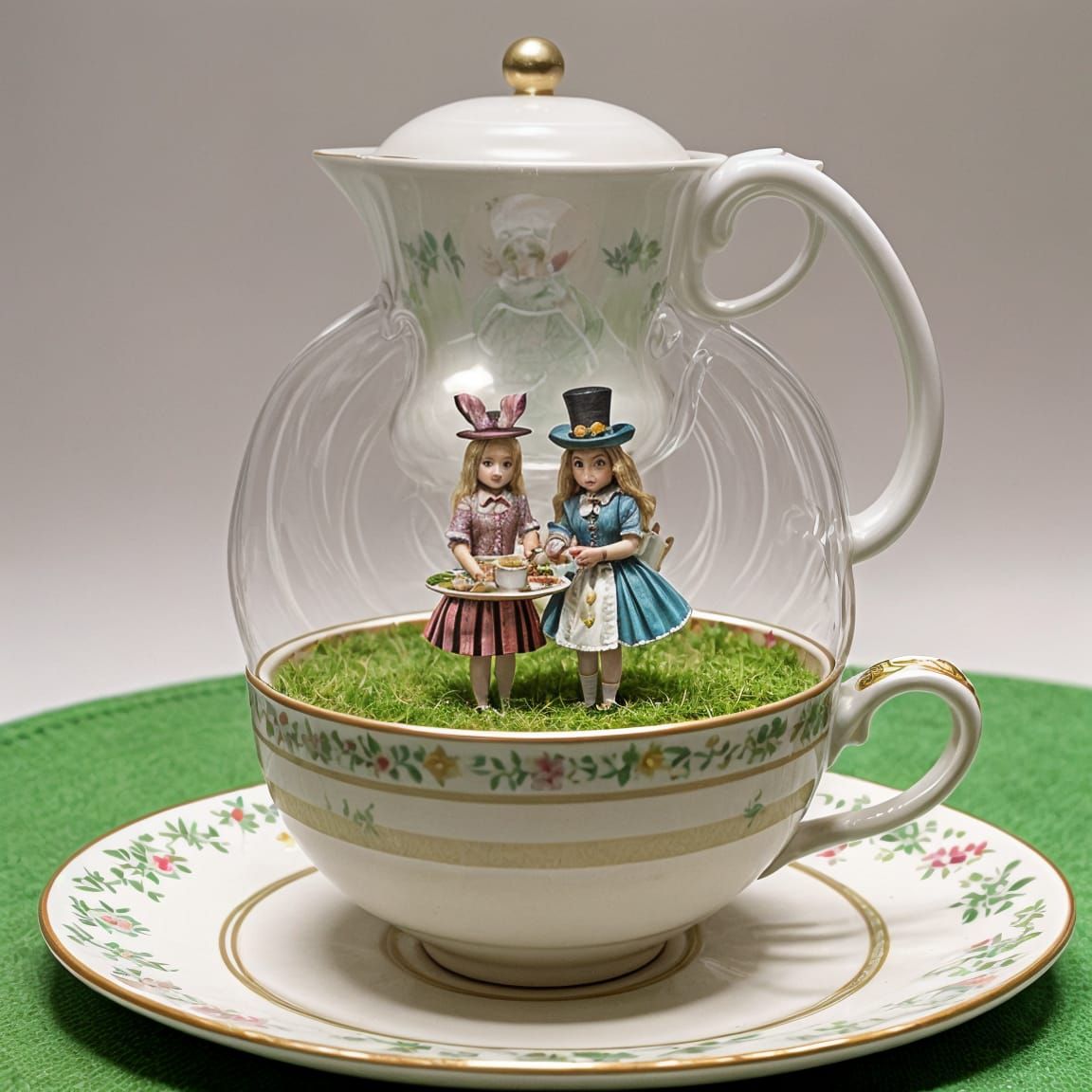 Mad Hatter's Tea Party Inside a Teacup