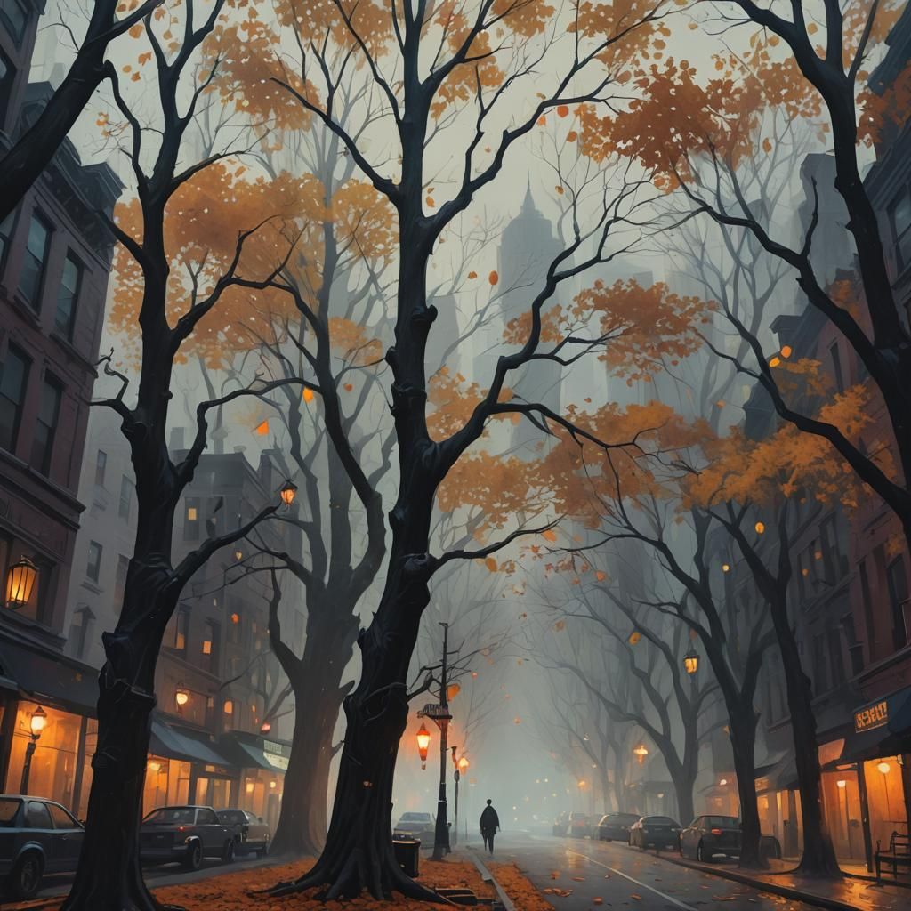 Gothic Autumn in New York Concept Art