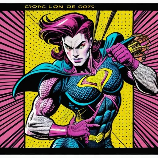 Fantasy Creatures on Colorful Comic Book Record Sleeve