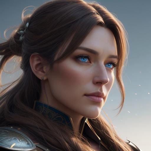 Medieval Huntress Portrait in Hyperrealistic Style