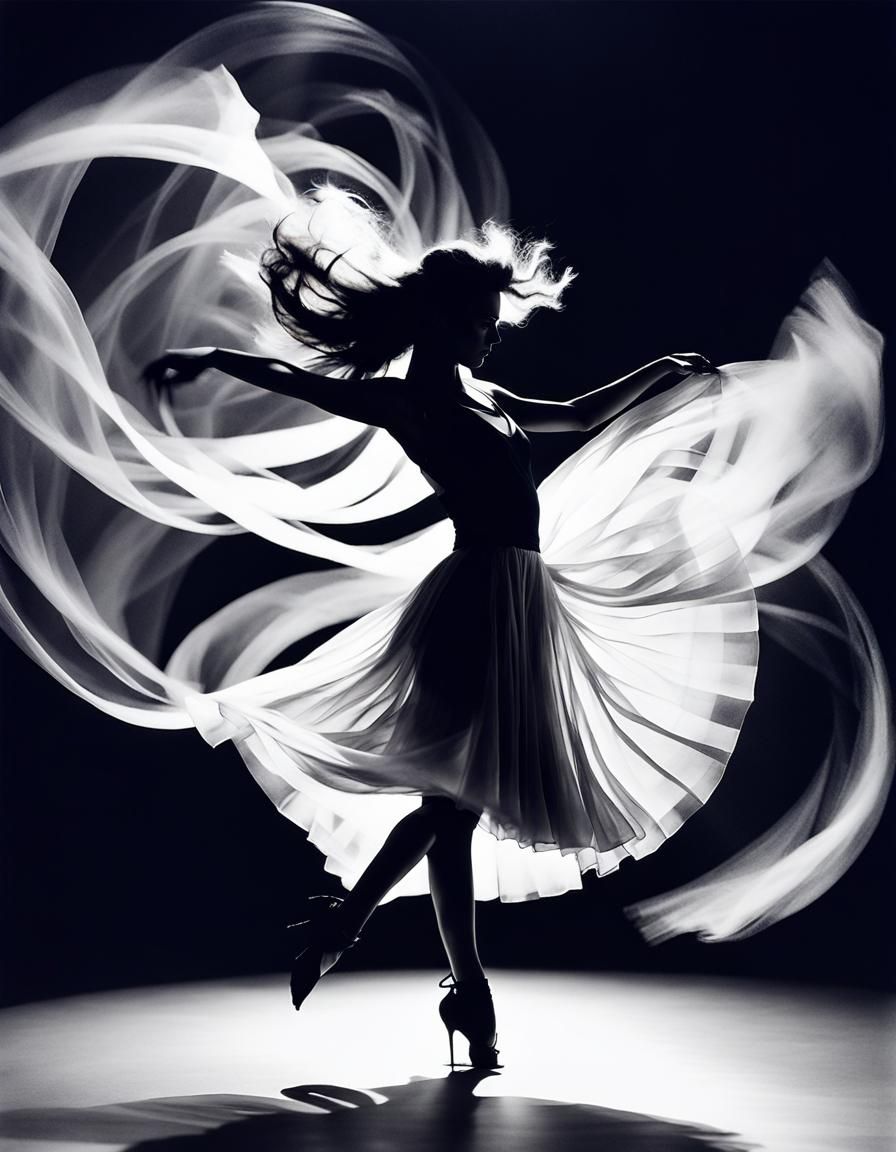 Photogram of Dancer in Dreamlike Solarisation Style