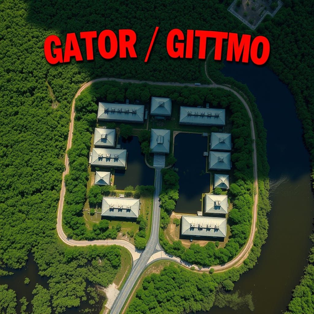 Florida Everglades Prison Camp Aerial View