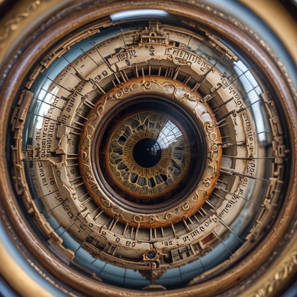 Intricate Eye Reflecting History in 8K