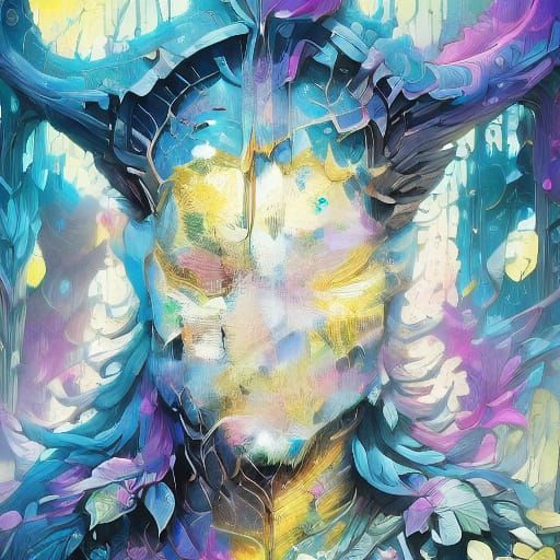 Fantasy Dragon on Mountain in Digital Painting