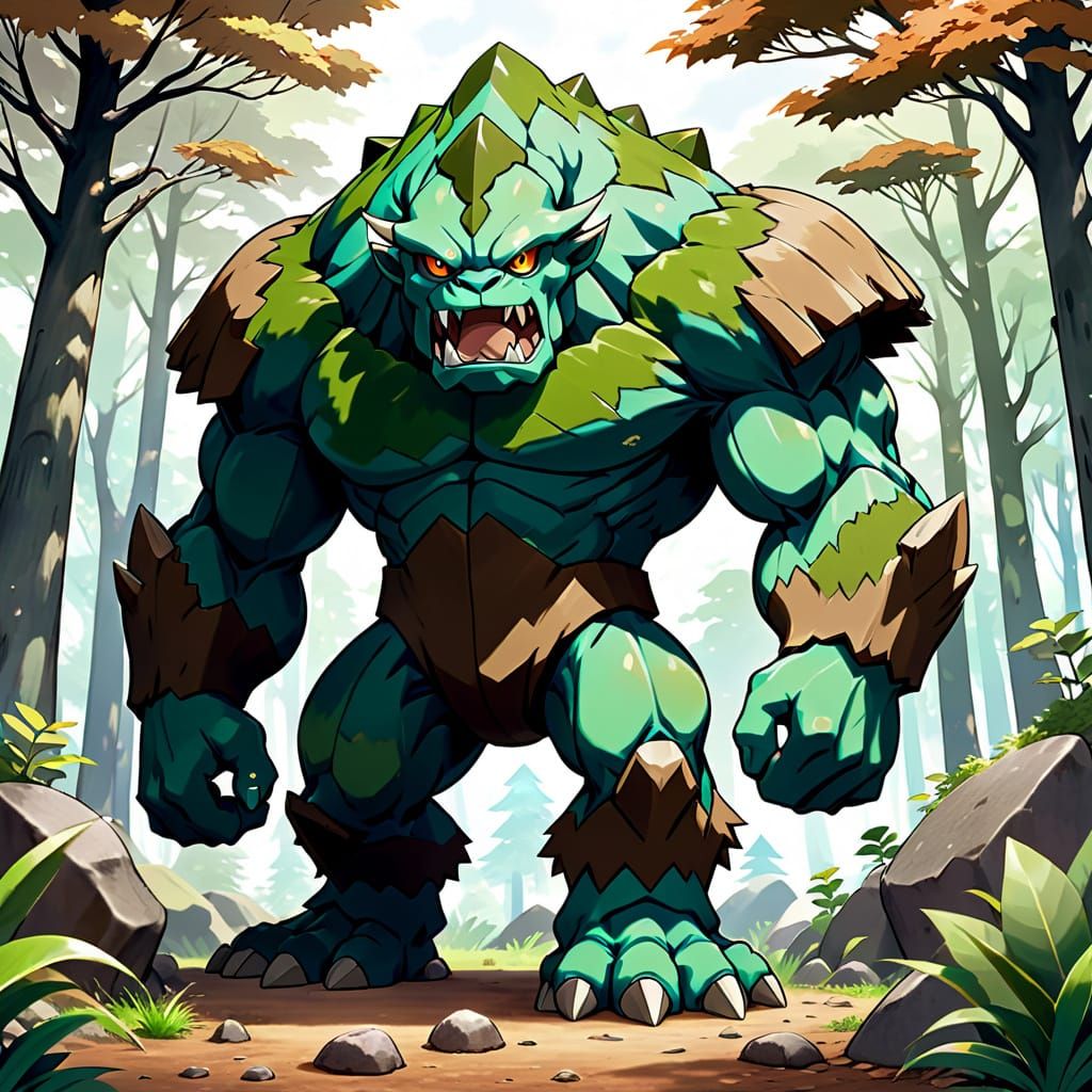 Majestic Ground Fakemon with Boulder-Like Body and Determine...