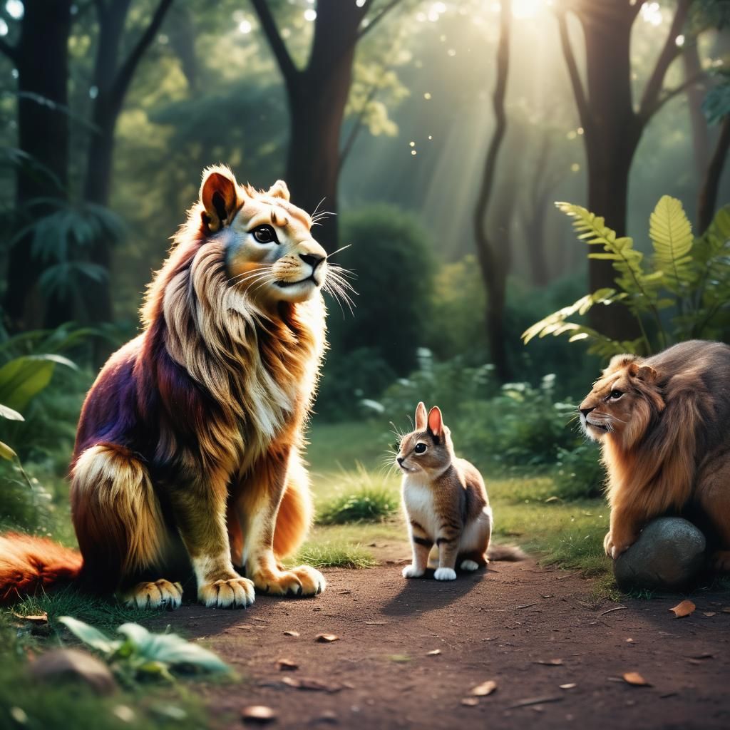 Shiny Animals in Cinematic Film Still