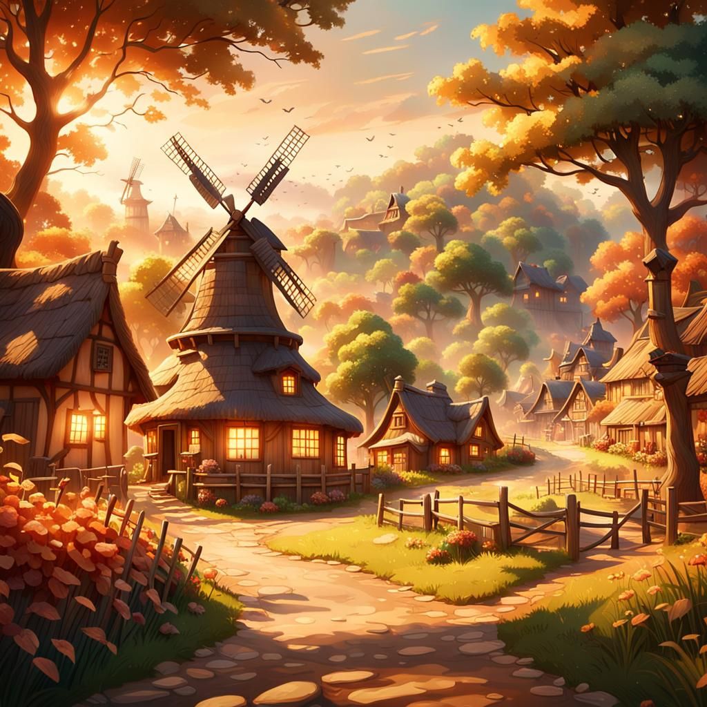 Fantasy Kingdom Farm in Woods: Cinematic Film Still