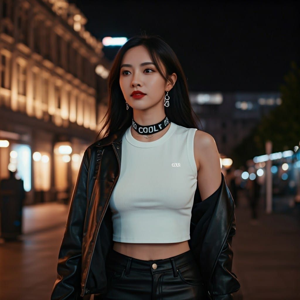 Elegant Shanghai Nighttime Scene in Cinematic Style