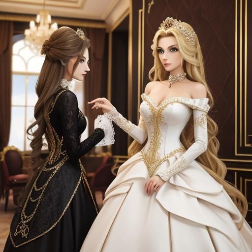 Princess Shopping with Servant in High-End Dress Shop