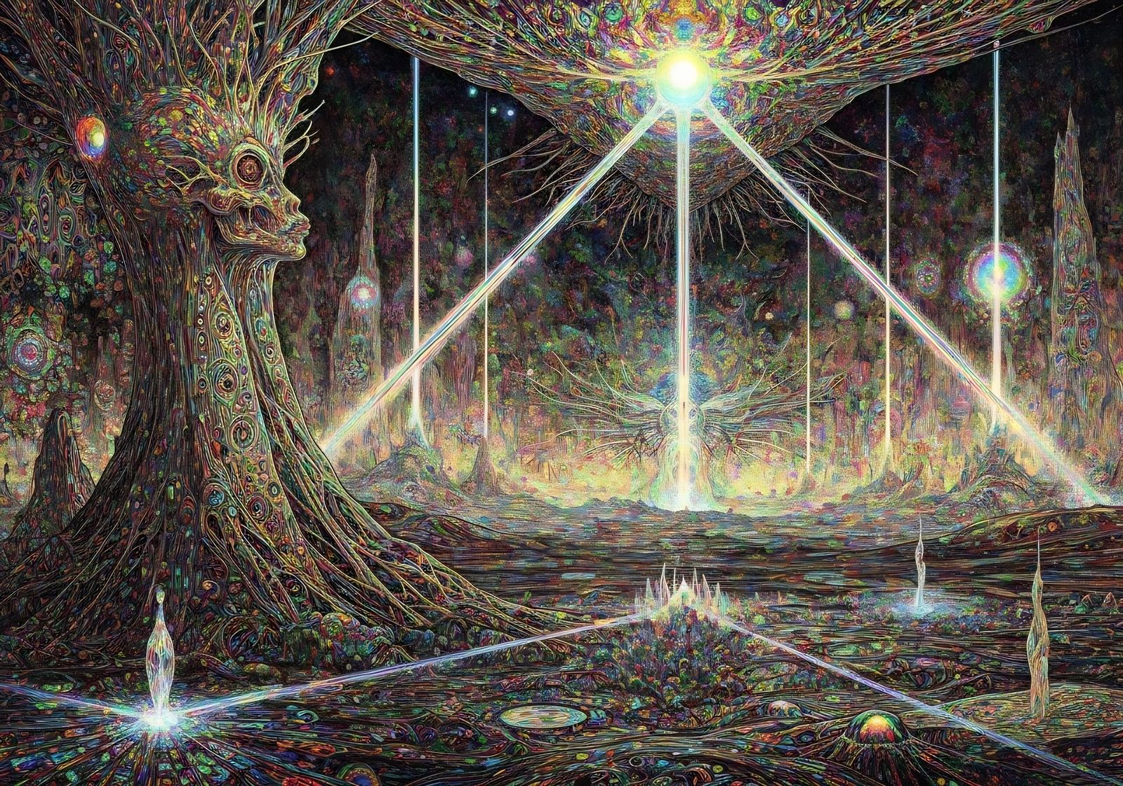 Vast Abstract Sinister Background in Rainbow Colors