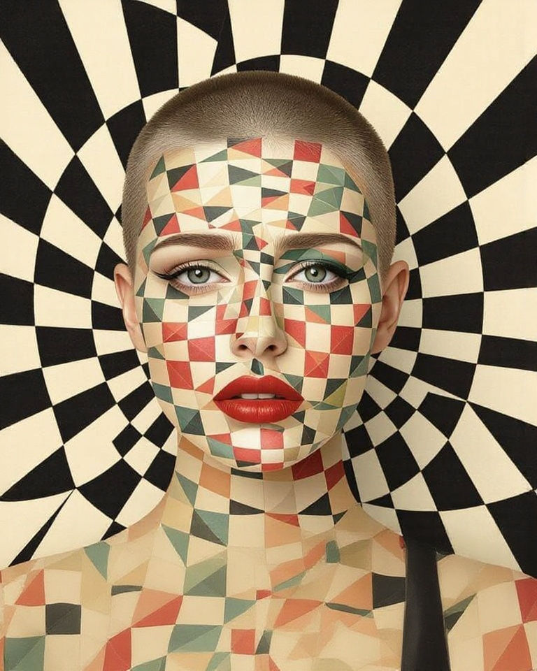 The Agony of Her Soul Caught in a Moment of Dramatic Pause as She Realises Something About a Vanishing Point Trompe L'oe...