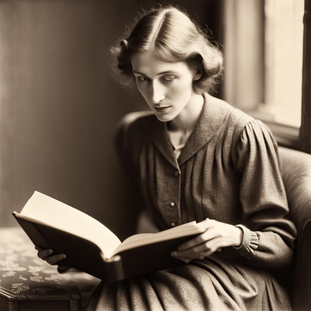 Young Woman Reading: A Photorealistic Portrait