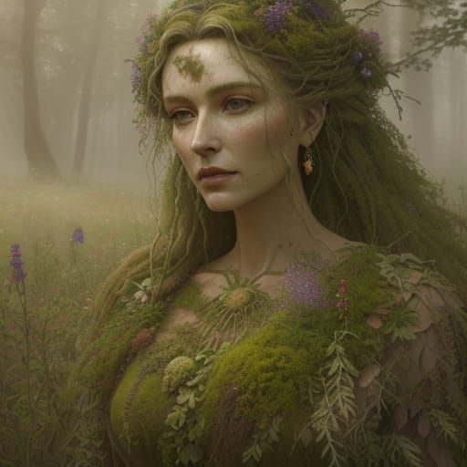 Mother Gaia: Demeter & Persephone in Fertile Landscape