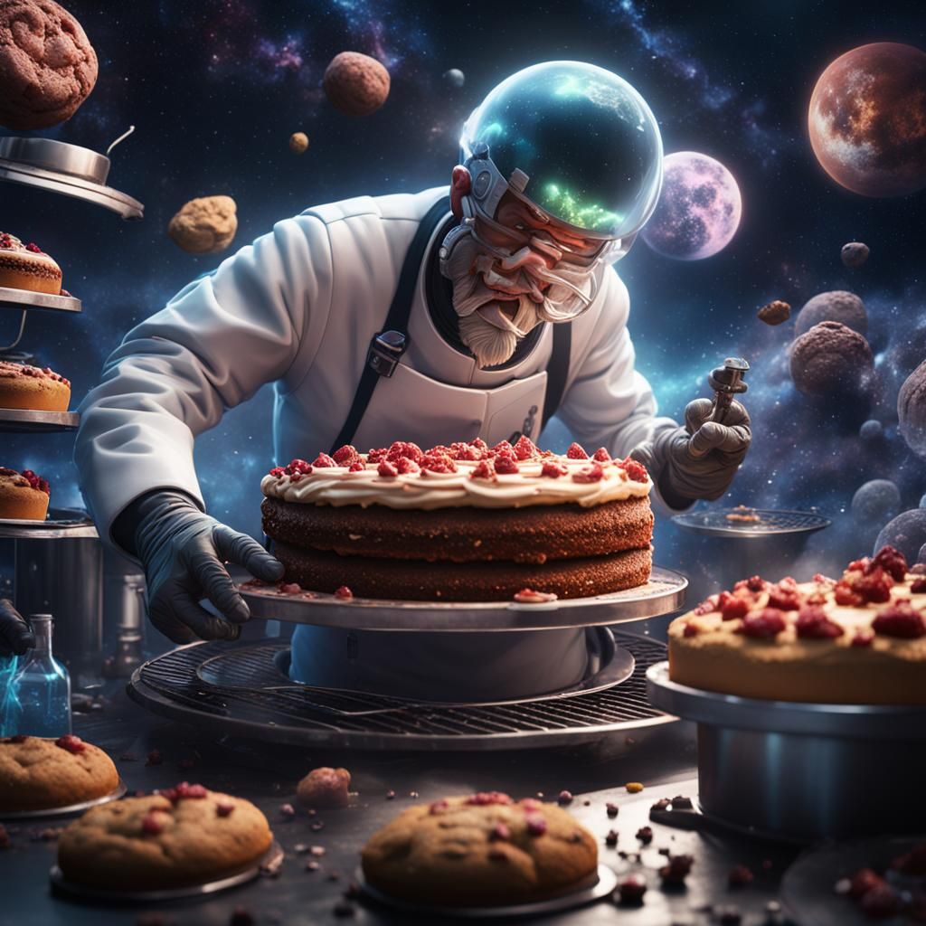 Mad Scientist Baking Cakes in Space