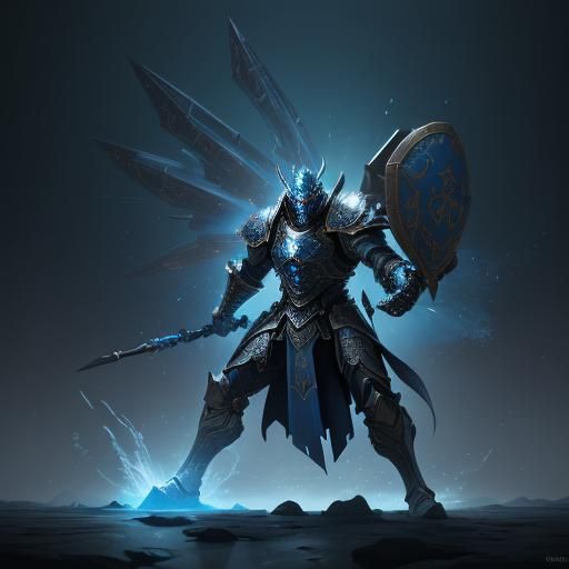 Armored Knight in Mystical Environment: Digital Art