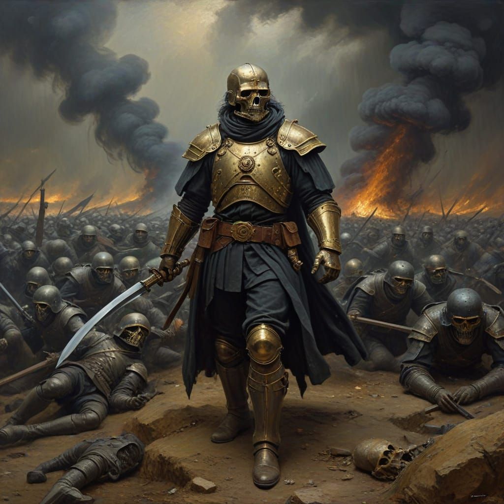 Depressionist Eternal War Oil Painting