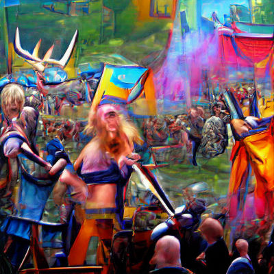 Vikings and Valkyries Feast in Valhalla