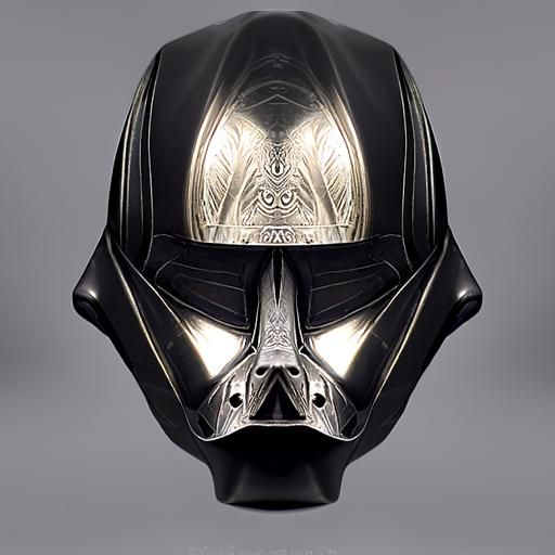 Sleek Black Jedi Combat Mask Concept Art