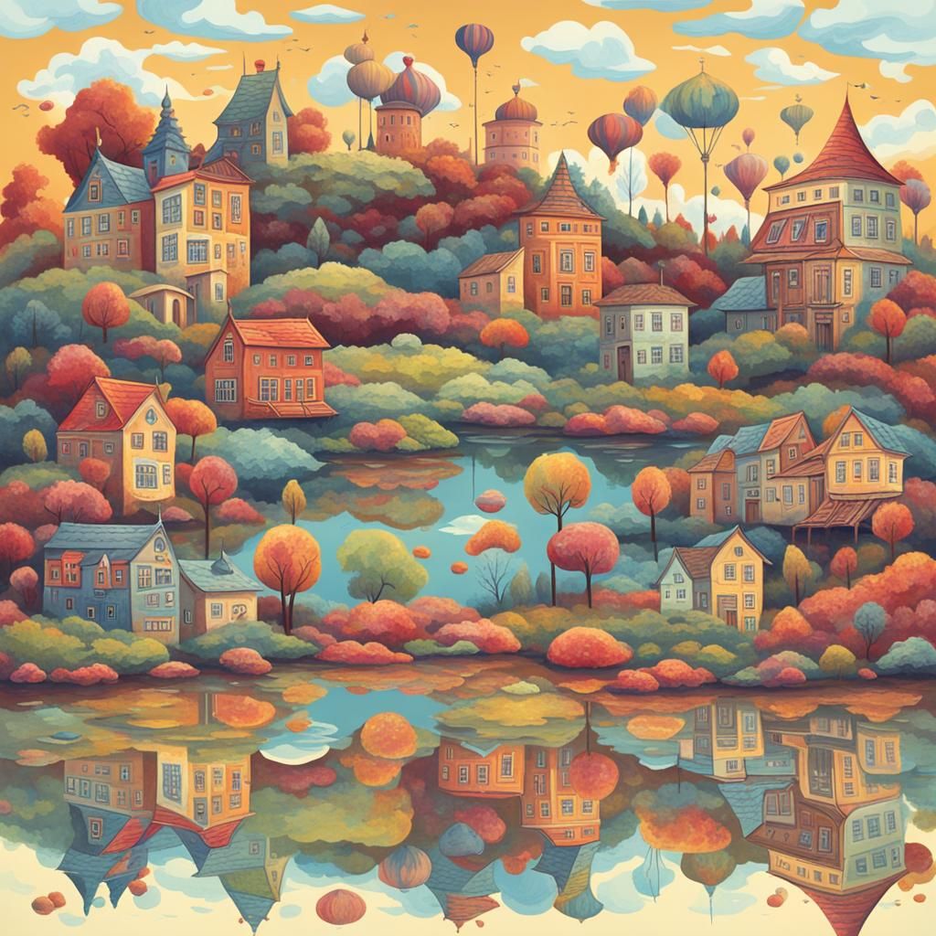 Topsy Turvy World Mirrored in Lake