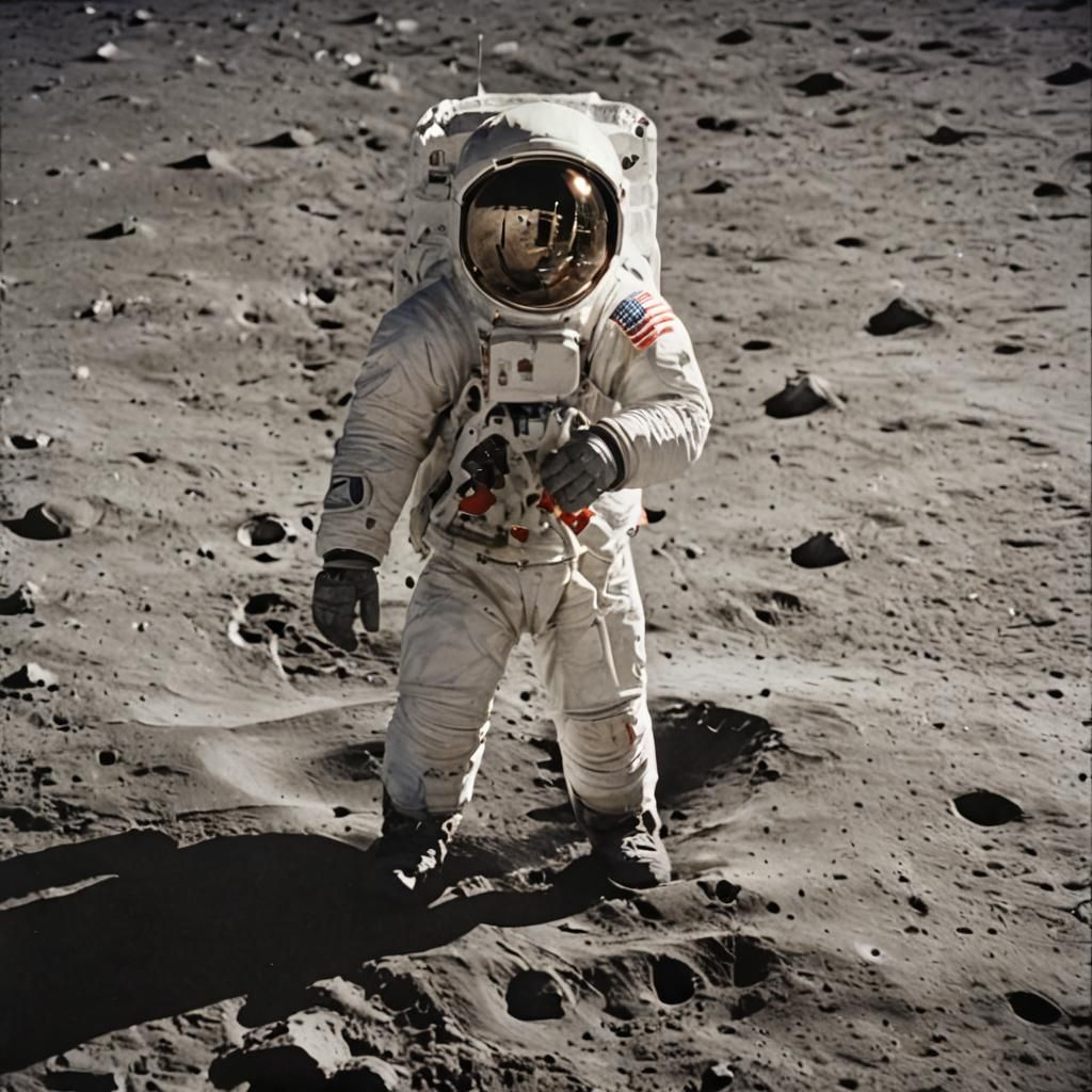 Neil Armstrong's First Lunar Steps