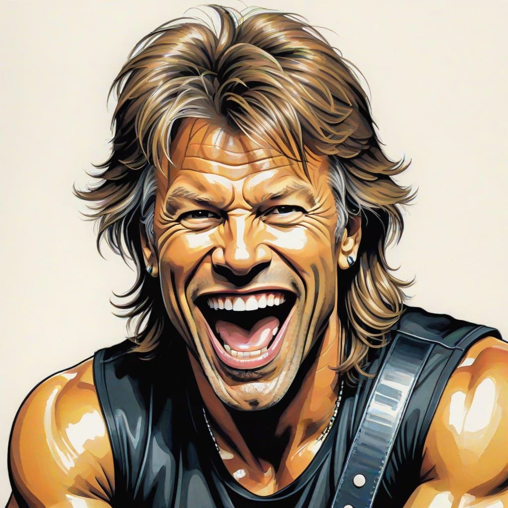 Caricature of Jon Bon Jovi