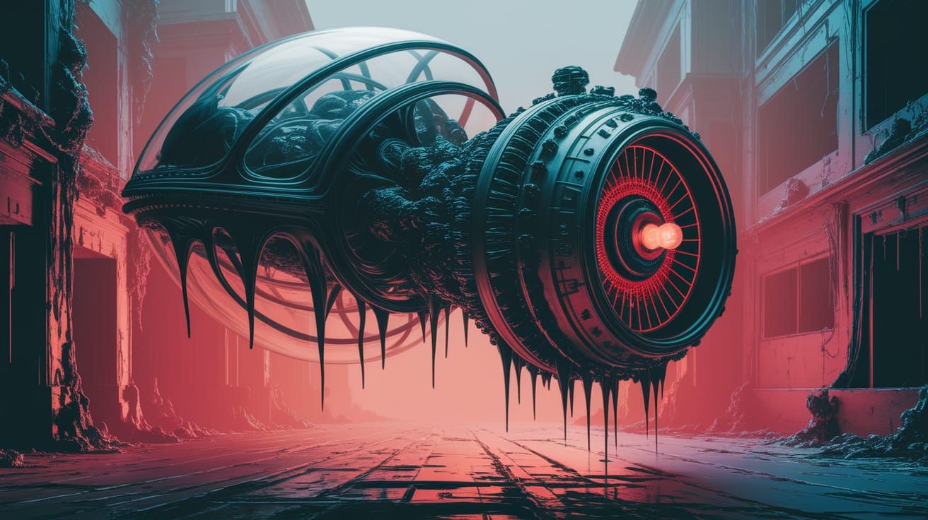 Surreal Cityscape Reveals Alien Spacecraft in Warm, Ethereal...