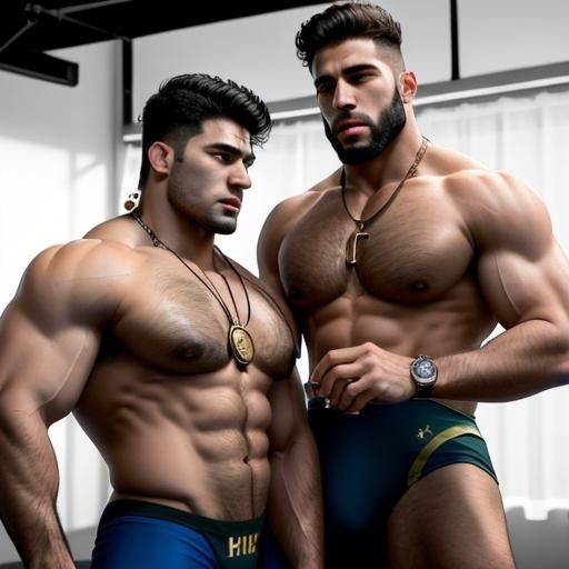 Two hunky wrestlers