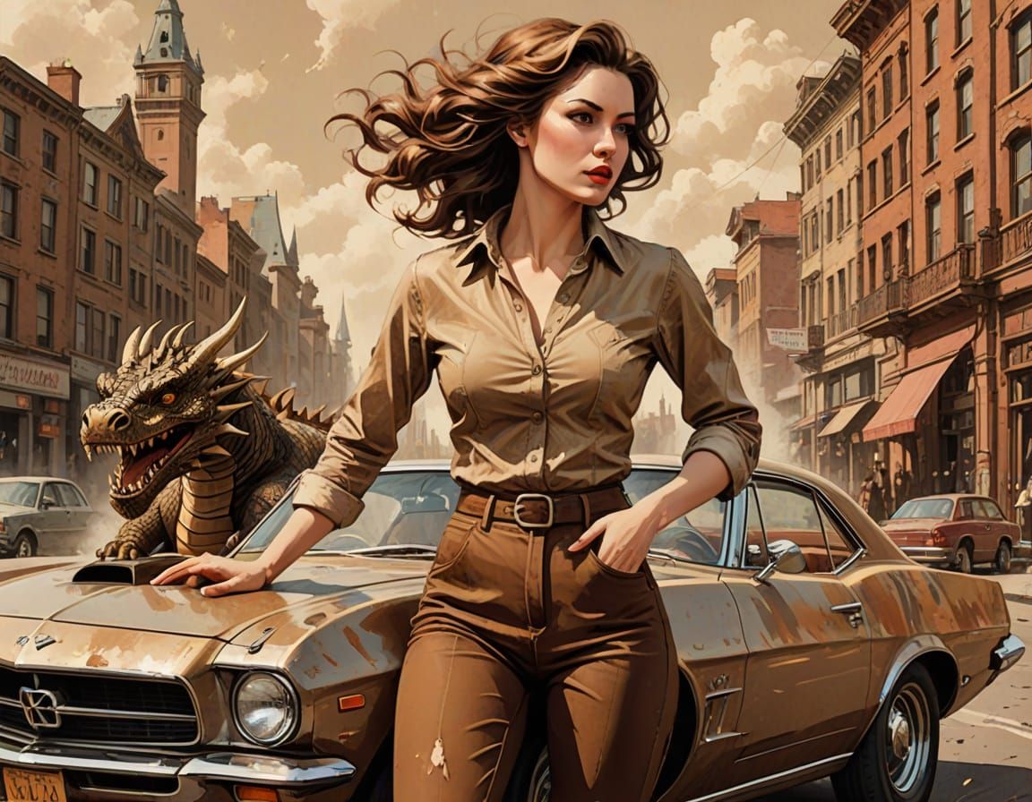 Dragon Rider Chasing Car in a Flashback Scene