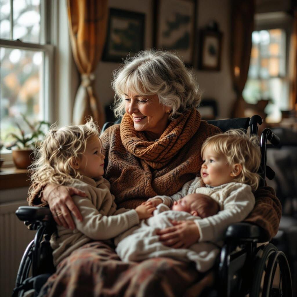 Grandmother and Grandchildren in Cinematic Film Style