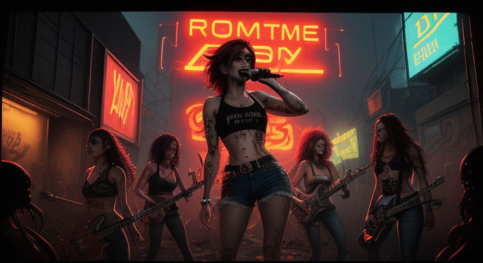 Punk Goddess in Post-Apocalyptic Punk Band