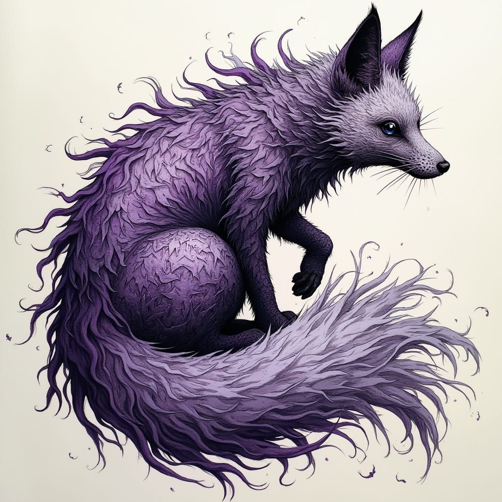 Eldritch Nine-Tailed Fox in Anime Style